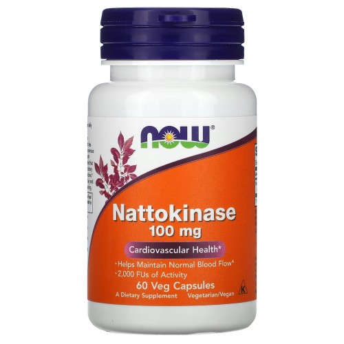 NOW Foods, наттокиназа, 100 мг, 60 вегетарианских капсул NOW Foods, наттокиназа, 100 мг, 60 вегетарианских капсул